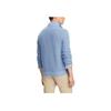 Polo Ralph Lauren FW23 Трикотажный свитер с длинным рукавом на молнии до середины, с вышивкой логотипа Pony, мужской свитер, небесно-голубой, MNPOSWE16810318-B28