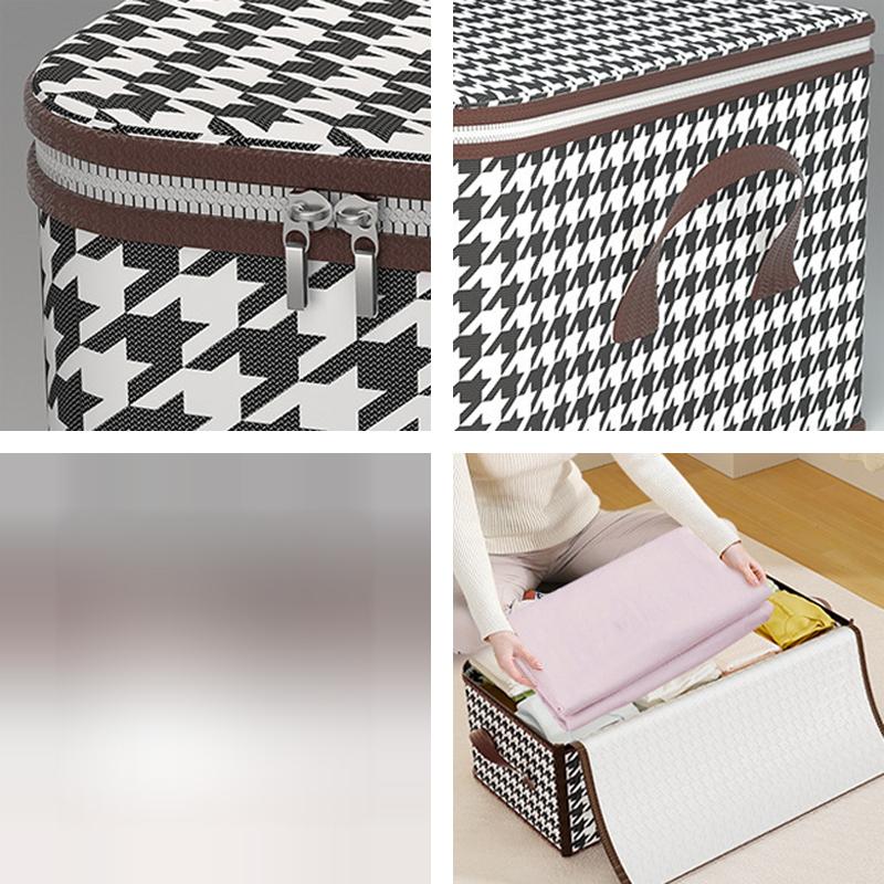 Visible Large Capacity Storage Box Portable Household Clothes Organizer with Handles Foldable Dustproof Quilt Zipper Container