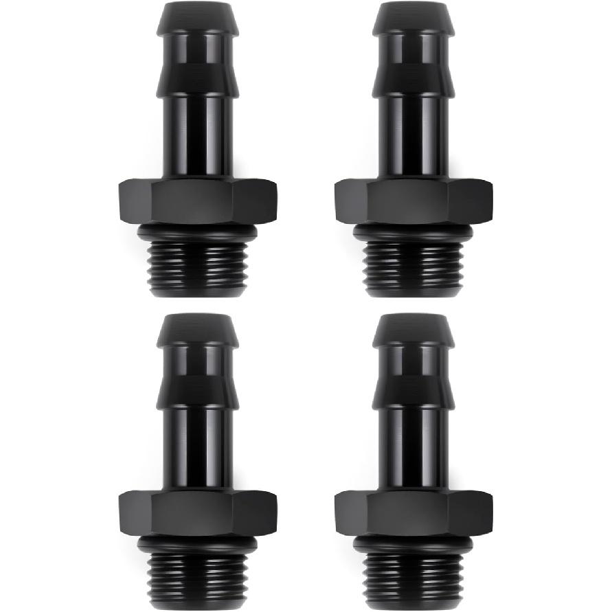 6AN ORB Male To 3/8" Hose Barb Straight Fitting Adapter Aluminum 4PCS