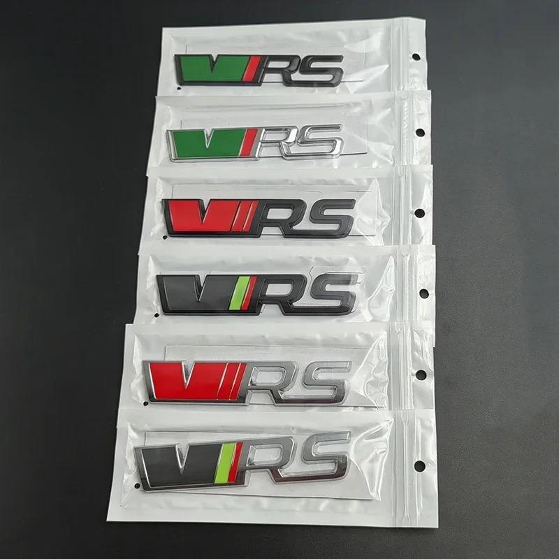 JIYQ3 3D Metal VRS Logo Car Emblem Rear Tail Bumper Badge Sticker For Skoda Rapid Octavia 2 3 A5 RS Kodiaq Fabia Superb Accessories