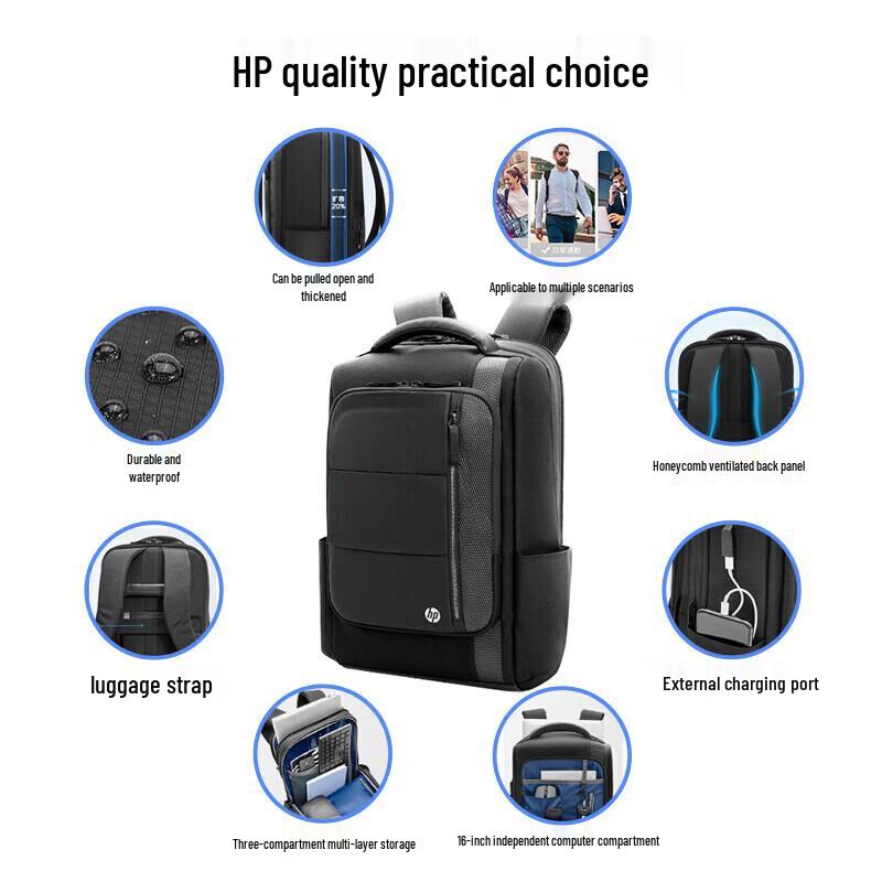 HP Рюкзак для ноутбука Battle 99, 16 дюймов, расширяемый