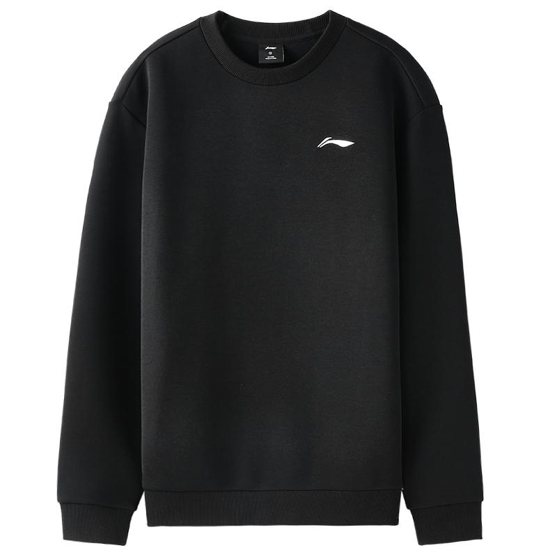 Li Ning Sweatshirts Unisex Black Hooded Moderate AWDVG77-1