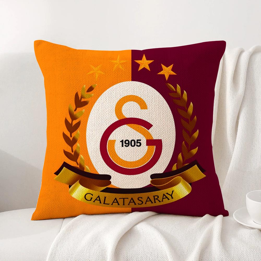 Наволочка с логотипом клуба G-Galatasarays Натуральный лен Органическая ткань Двусторонняя печать Дышащая Идеально для домашнего декора
