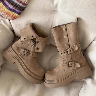 Ретро британский стиль маленький мужчина милые крутые короткие ботинки детские осень и зима новая мода толстая подошва ботинки Мартин женские