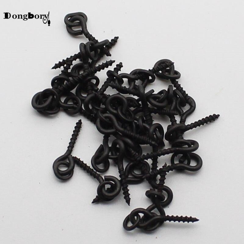 20 шт., винтовой колышек для бойла с кольцом, вертлюг, D-Rig, терминал для чод-риг, снасть, держатель приманки, винт, аксессуары для ловли карпа, матовый черный