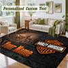 Crystal Velvet Square Rug Custom NameHarley-Davidson Pattern Non Slip Home Floor Decor Rug