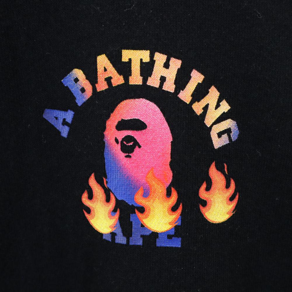 A Bathing Ape Свитшот с длинным рукавом с принтом на спине 2XL черный С начесом на спине Мужской Б/у