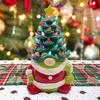 Lighted Christmas Gnome Tree Small Resin Faceless Old Man Christmas Tree Decoration for Holiday Home Office Room Tabletop Fireplace Decor