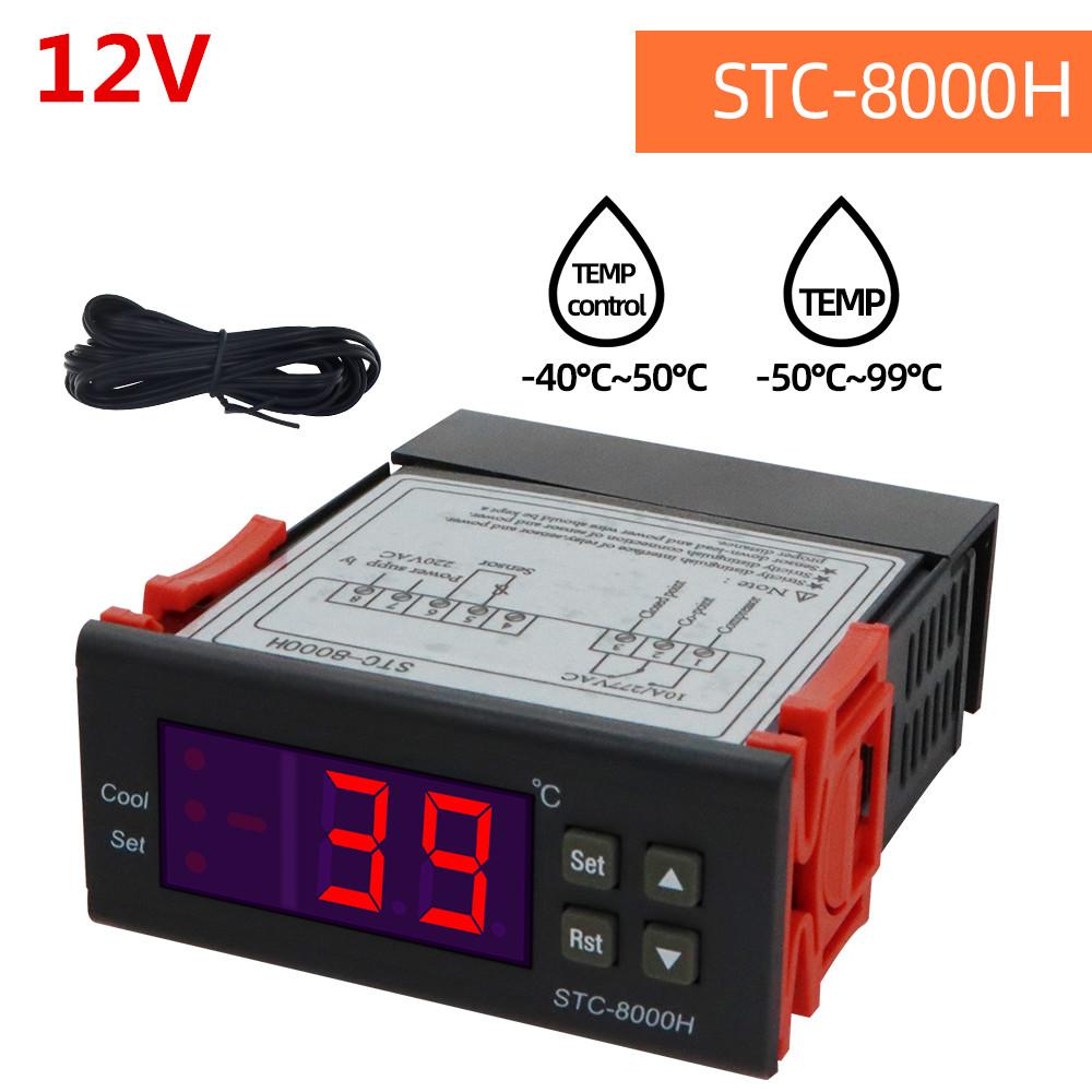 STC-8000H Контроллер температуры AC 220V DC 12V Термостат Терморегулятор инкубатор Реле с обогревом и охлаждением
