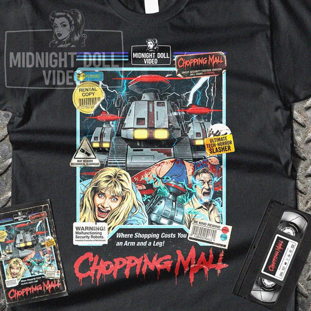 Chopping Mall 1986 Shirt - 80s Horror Movie VHS Fan Art Tee