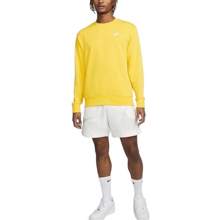 Nike Толстовки Мужские Желтые С Круглым Вырезом Умеренные Обычные BV2667-709