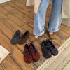 Gentle Inner Height Increase, Evening Single Shoes for Women's 2025 Spring and Autumn New Retro Suede One-word Mary Jane Soft-soled Shoes