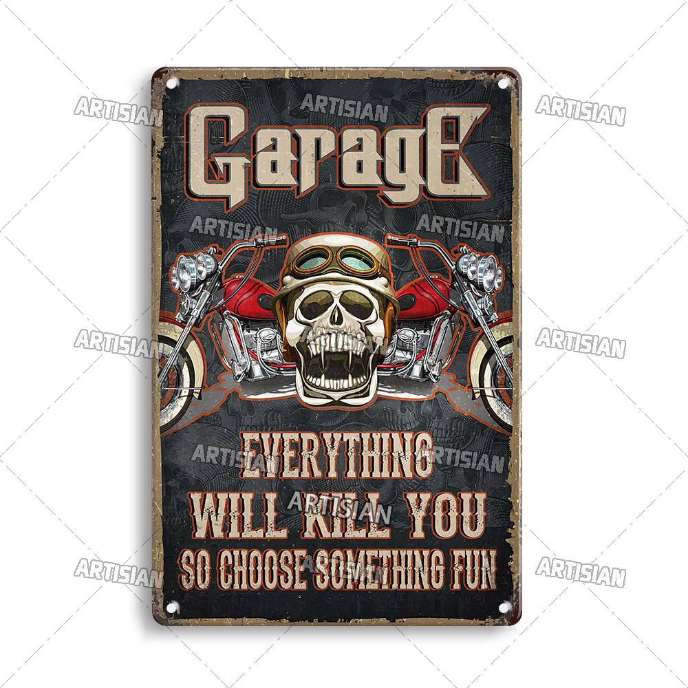 Артизанальный мотоцикл металлический знак мотоцикл жестяная пластина гоночный декоративная табличка езда настенный декор гараж бар паб клуб отель кафе
