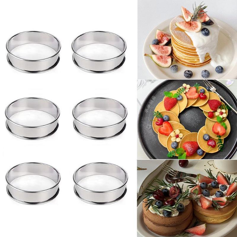 10cm 8cm New Stainless Steel Baking Circle Mold Double Rolled Cooking Rings Circle Egg Ring Cookie Molds Kitchen Tool 2025
