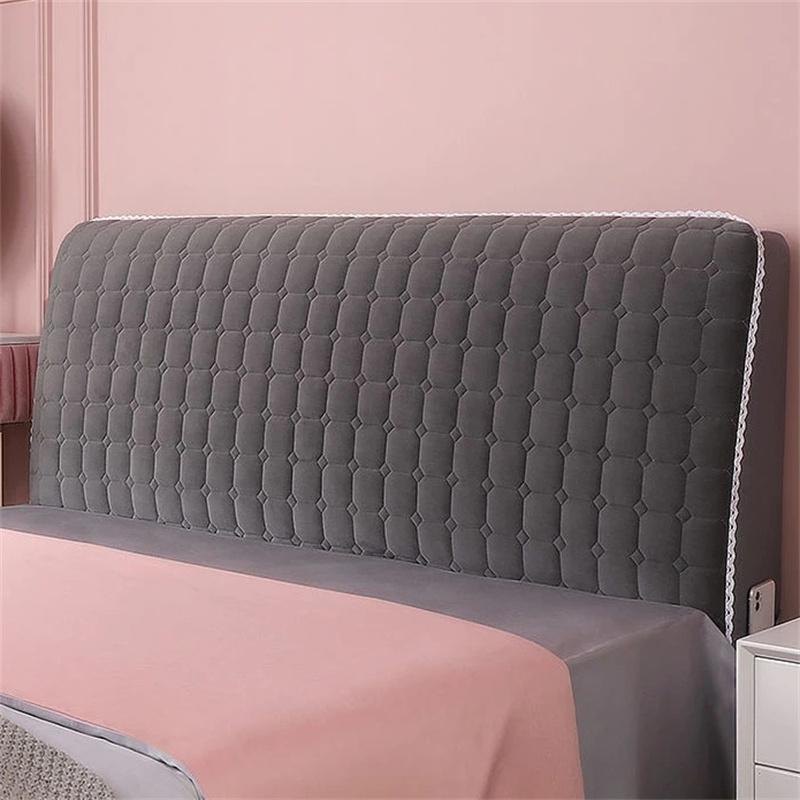 Роскошный клетчатый чехол на изголовье кровати, теплые бархатные чехлы на спинку кровати «все включено», мягкая кровать, защита от пыли, утолщенная защита для спины