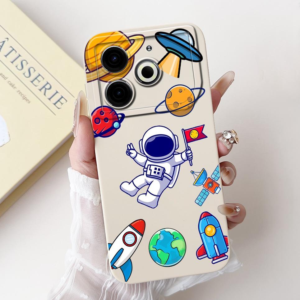Cartoon Fashion Back Cover For Tecno Pova 6 Neo Pova6 Neo Phone Case Silicone Soft TPU Dragon Astronaut Black Cat Funda Bumper