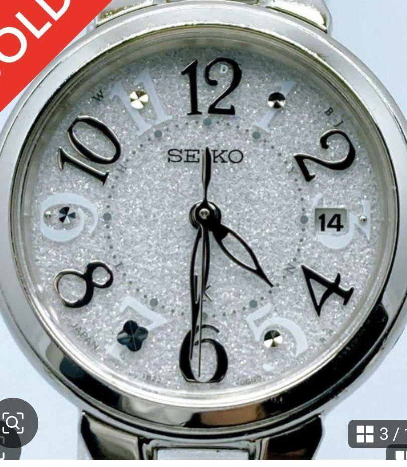 [USED] Seiko Lukia Watch 1B22-0CS0 Round Solar Date