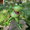 Cowboy Frog Figurine Red Scarf Cartoon Frog Statue Resin Animal