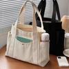 Yogodlns Minimalist Female Student Large Capacity Commuting Tote Bag Canvas Shoulder Bag For Women Portable Handbags