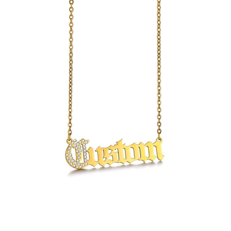 Hip Pop Women Man Stainless Steel Cuban Letter Chain Personalized Name Necklaces Jewelry for Gift