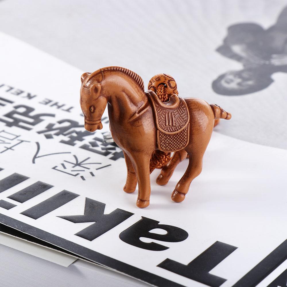 Pendant Carving Elephant Lucky Horse Keychain Lucky Horse Keyring Weaving Key Chains Key Holder