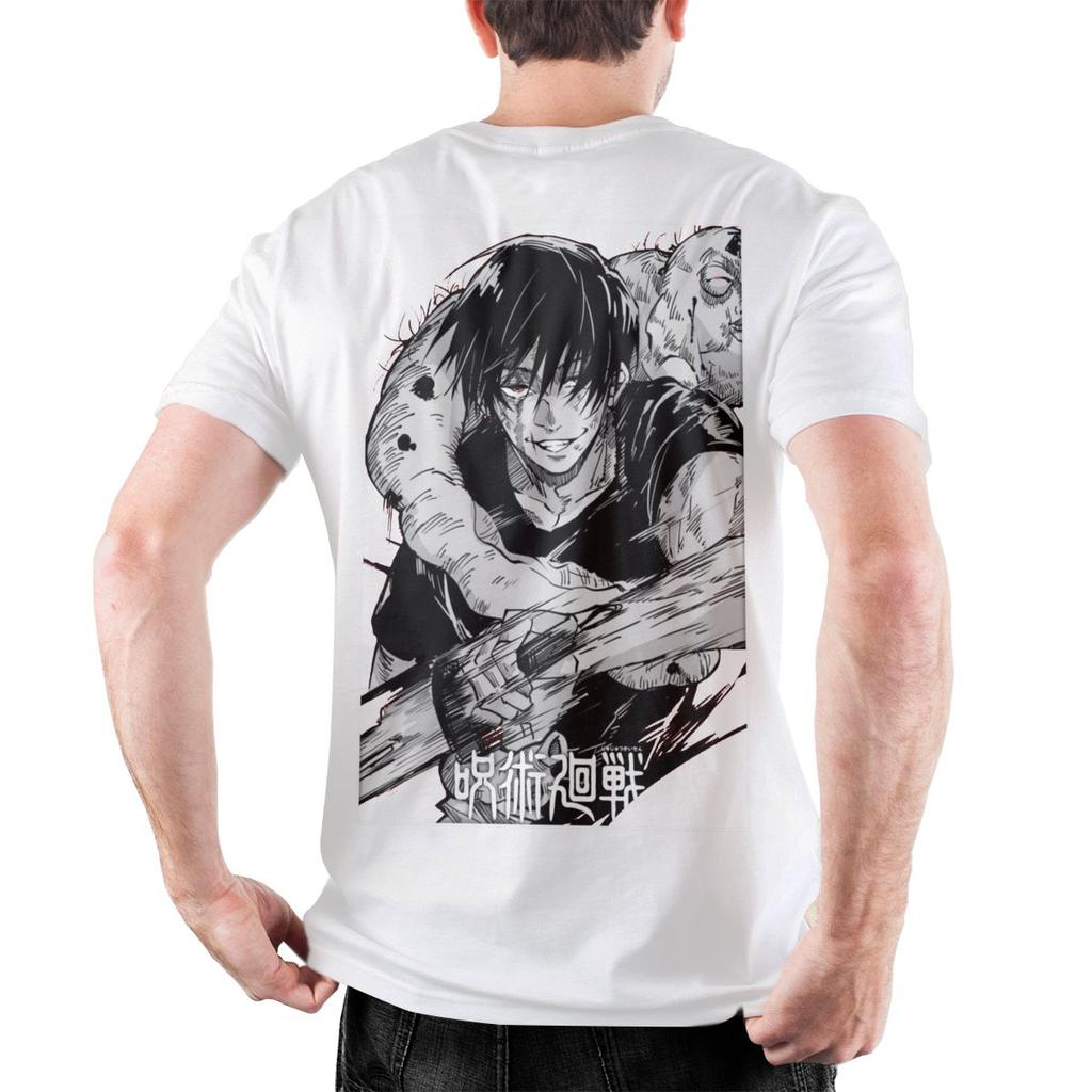 Мужская футболка с ножом Тодзи Фусигуро JJK Аниме, одежда из чистого хлопка, забавная футболка с коротким рукавом и круглым вырезом, футболка с графическим принтом