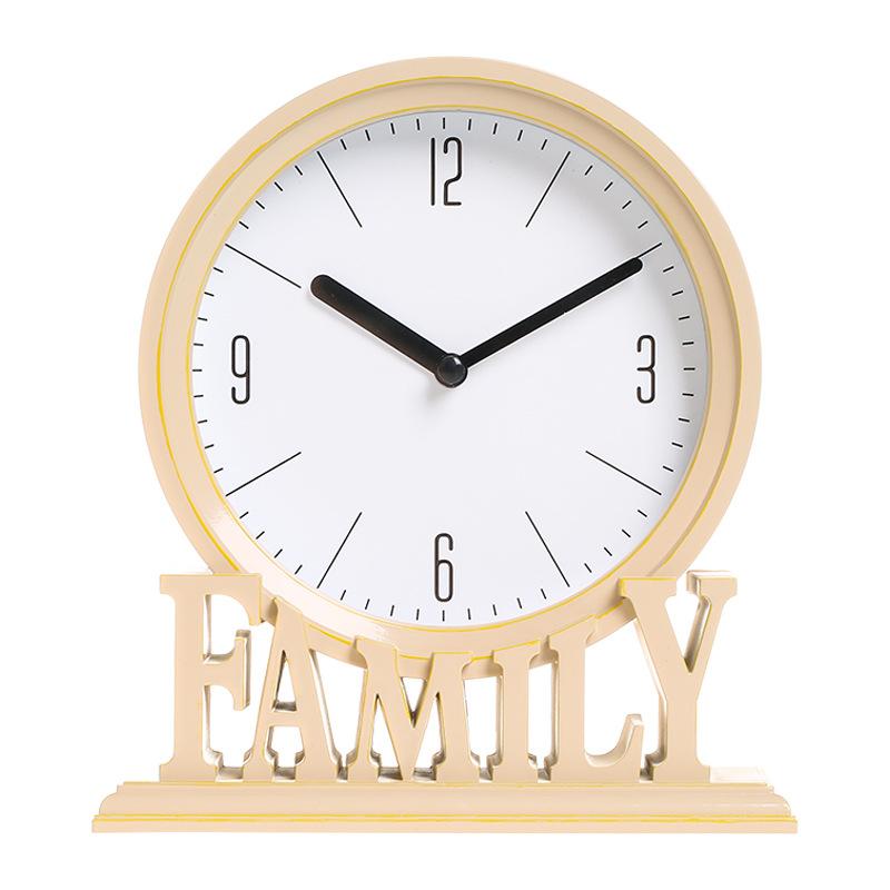 European plastic silent creative table clock retro living room decorative clock table clock table table display clock