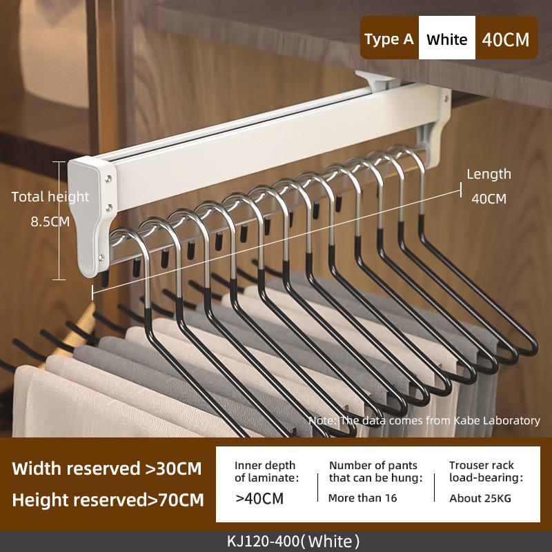 Top Mount Wardrobe Hanger Pulling Out Hangers Extendable Clothes Rail Adjustable Wardrobe Telescopic Rail Rack Trouser Organiser