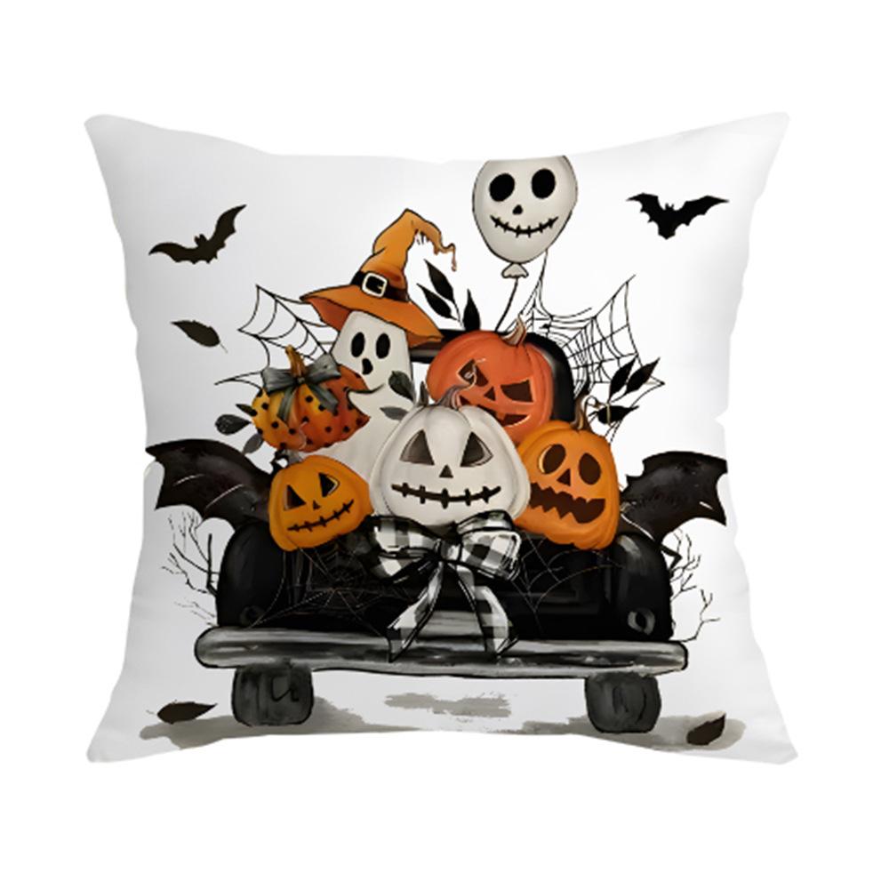 New Digital Printing Pillow Case Nordic Halloween Ghost Truck Bat Decorative Cushion Pillow Case