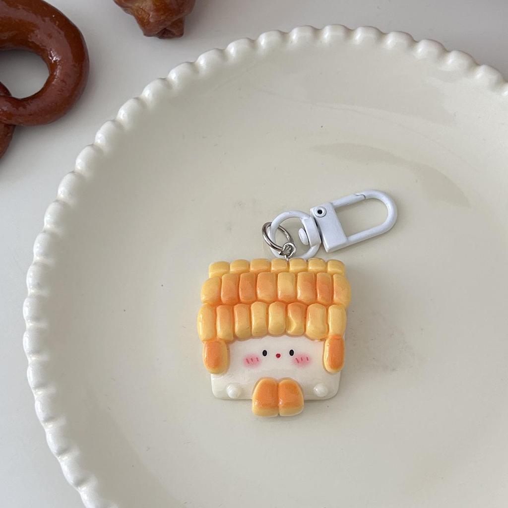 Кружево Пельмень Тост Хлеб Молоко Брелок: Милый кулон в виде кукурузы, аксессуар для рюкзака