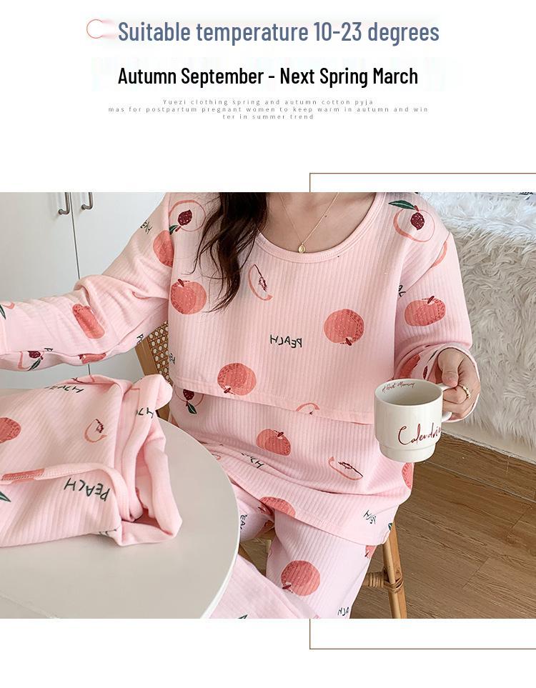 Зимний комплект из трех предметов для беременных из воздушного хлопка 2024: Утолщенное кимоно для послеродового кормления грудью и домашней носки.