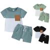 Toddler Baby Summer Clothes Set O-neck T-shirt Top and Drawstring Shorts