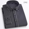 Men's Long Sleeve Casual Shirts No Iron Striped Button Up Square Collar Soft Skin New Style Daily Business Dress Shirts Clothing