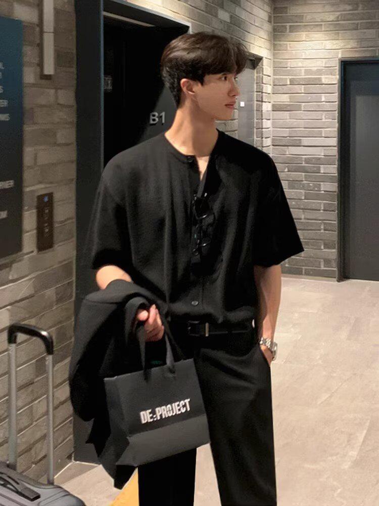 Повседневная трикотажная футболка корейского дизайна - Модная летняя с коротким рукавом, Универсальный уличный стиль