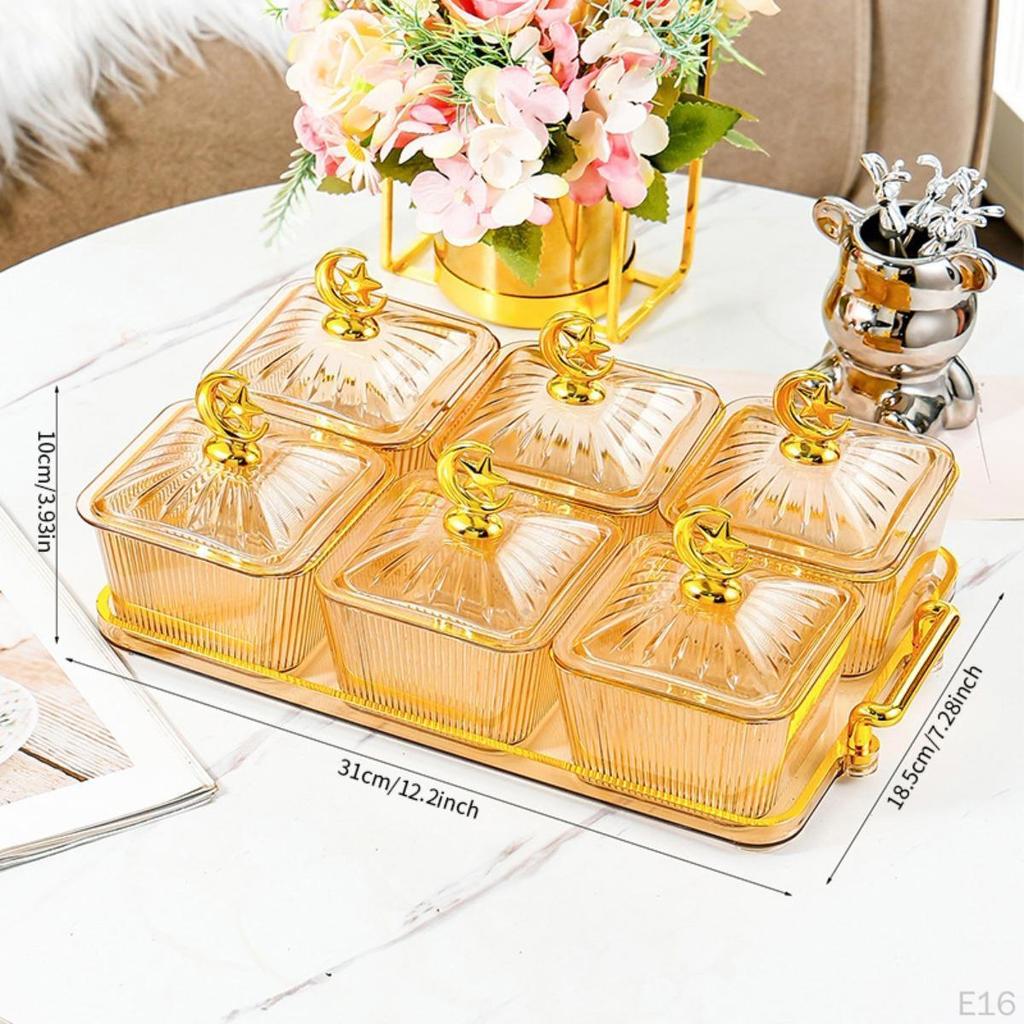 Разделенная сервировочная миска, тарелка для закусок, многофункциональная миска для конфет и орехов с крышкой, поднос для сухофруктов