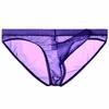 La Transparent Sexy Underwear Micro Mesh Pants Lingerie Elephant Briefs [Heureux Joie] Men's See-Through Men's (3XL, PURPLE)