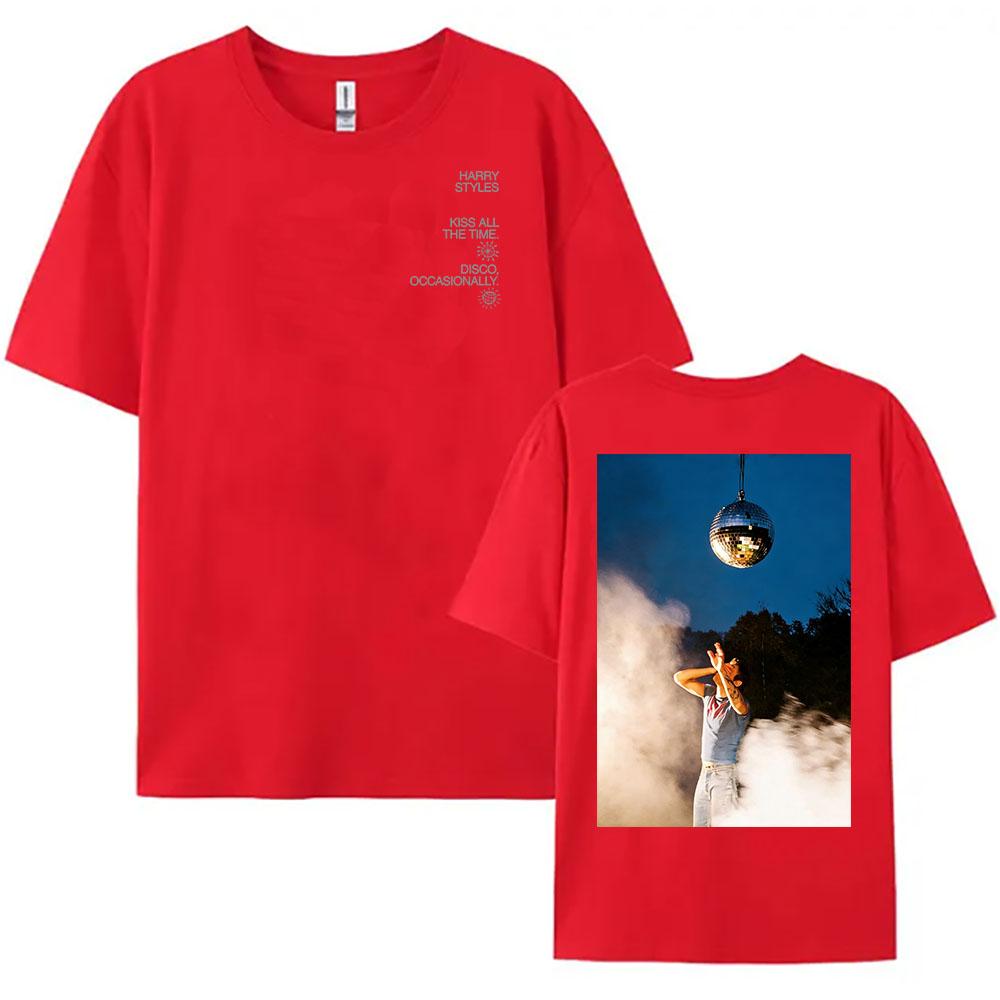 Album KISS ALL THE TIME DISCO OCCASIONALLY Print Tees Singer Harrystyles Design Graphic Tshirt Women Unisex Clothing Cotton Top