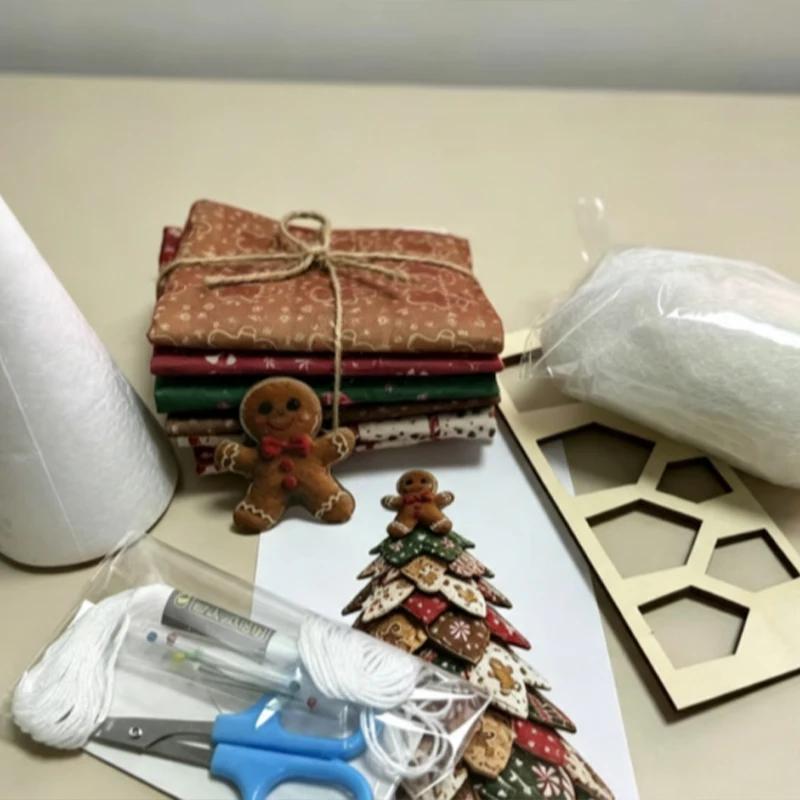Christmas Halloween Quilted Tree Kit DIY Patchwork Fabric Sewing Craft Set Handmade Tabletop Home Decor Holiday Gift