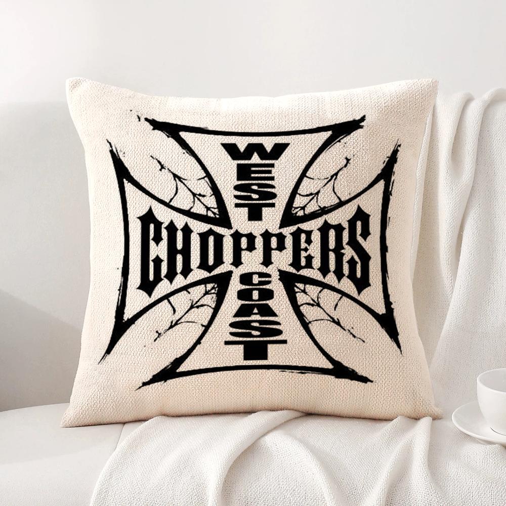 W-West Coast C-Choppers Наволочка Летняя Прохлада Льняная Ткань Двусторонняя Печать Чехол для Подушки Диван Домашний Декор Подарок