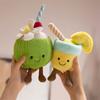 Очаровательные лимонно-кокосовые плюшевые игрушки Милая лимонная вода Мягкая плюшевая игрушка Мультяшная кукла Домашний декор Кавайный подвеска для сумки Подарки на день рождения