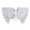 Royal Style Cotton Fake Collar Shawl Wrap Hollow Out Floral Lace Ruffled Trim Necklace Pointed  Lapel Blouse Dropshipping
