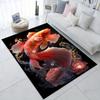 Luxurious Koi Fish Carpet with Golden Accents, Crystal Velvet Anti-Slip Area Rug, Elegant Home Decor for Living Room or