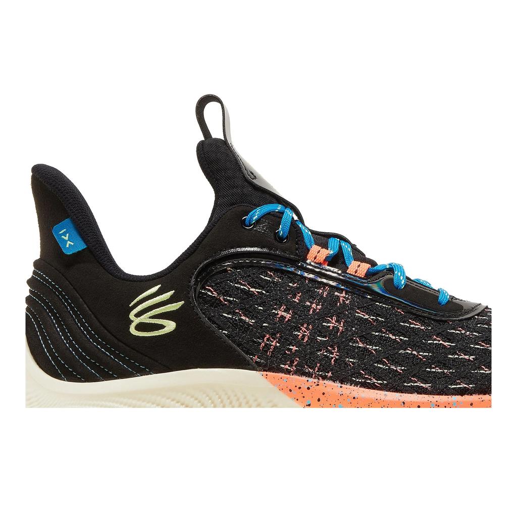 Under Armour Curry Flow 9 'Световое шоу' (унисекс) Черные / Электрический мандарин Баскетбольные кроссовки 3025684 004