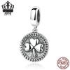 Everle S925 Sterling Silver Shamrock Charm DIY Beaded Bracelet
