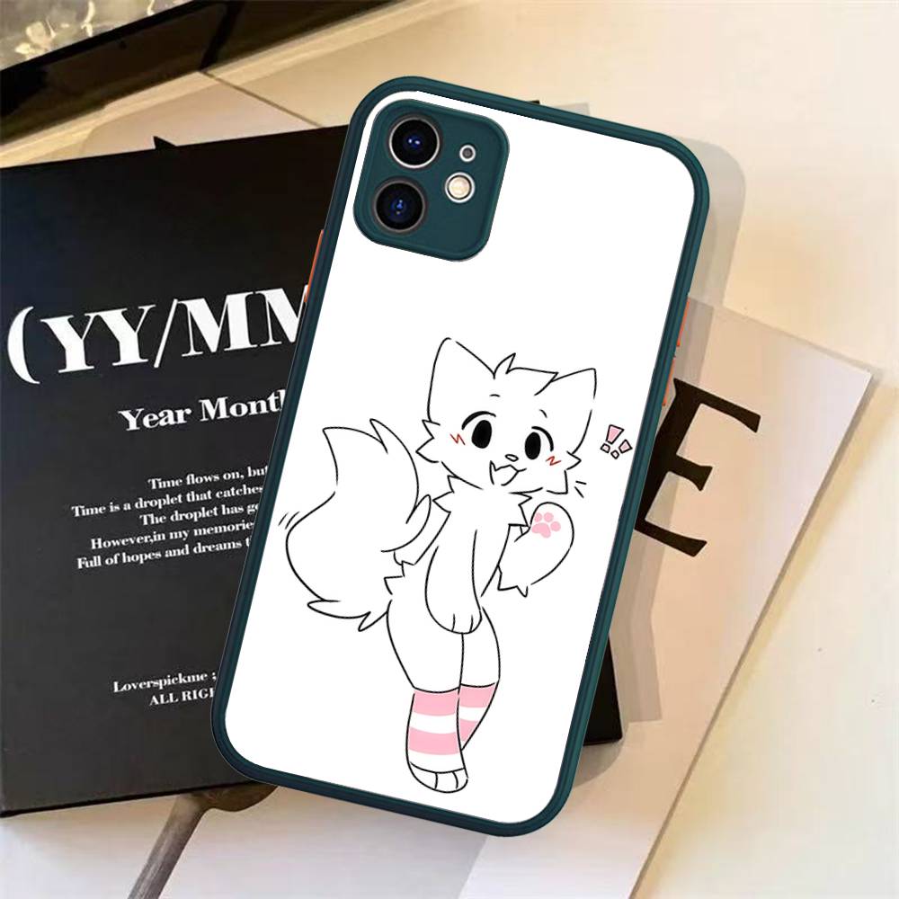 Boykisser Silly Cartoon For IPhone 16 15 14 13 12 11 Pro Max X XS MAX Plus Translucent Black Phone Cover