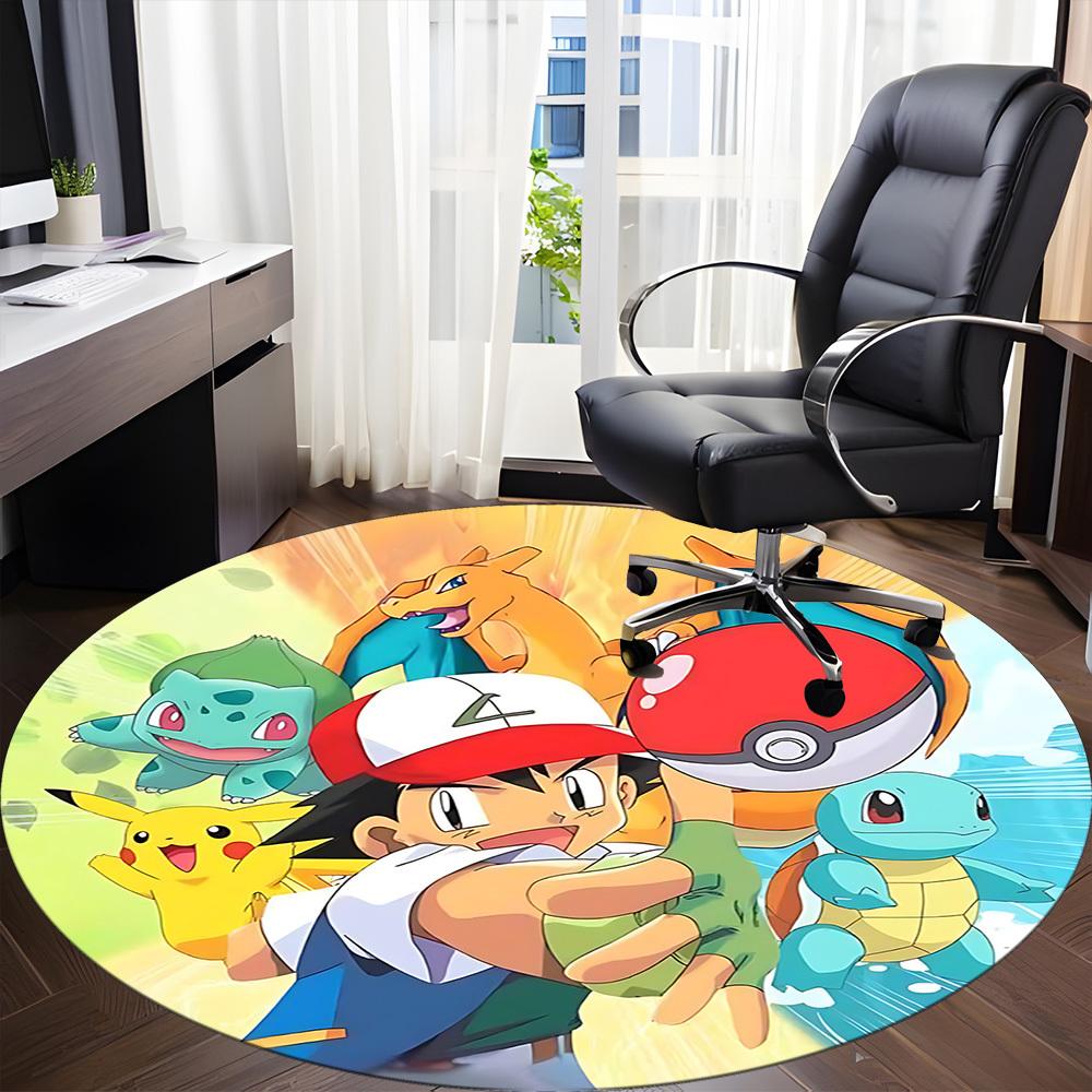 1 шт. Ковер-кресло Pokémon для офиса, ковер для помещений, нескользящий, моющийся, из полиэфирного волокна,