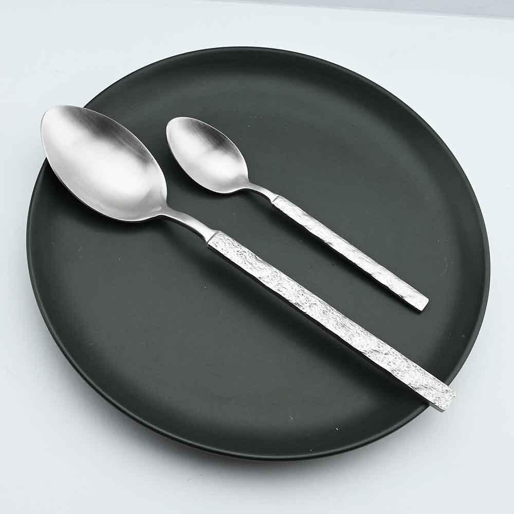 4 шт. высококлассный набор столового серебра 18/10, матовый набор столовых приборов из нержавеющей стали, серебряный набор столовых приборов, обеденный нож, вилка, ложка