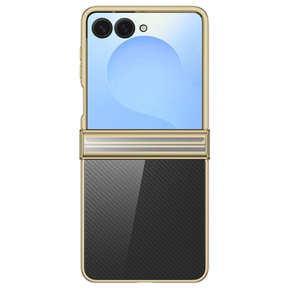 Чехол для Samsung Galaxy Z Flip7 5G, конструкция шарнира, гальванизированный ПК, прозрачная крышка для телефона