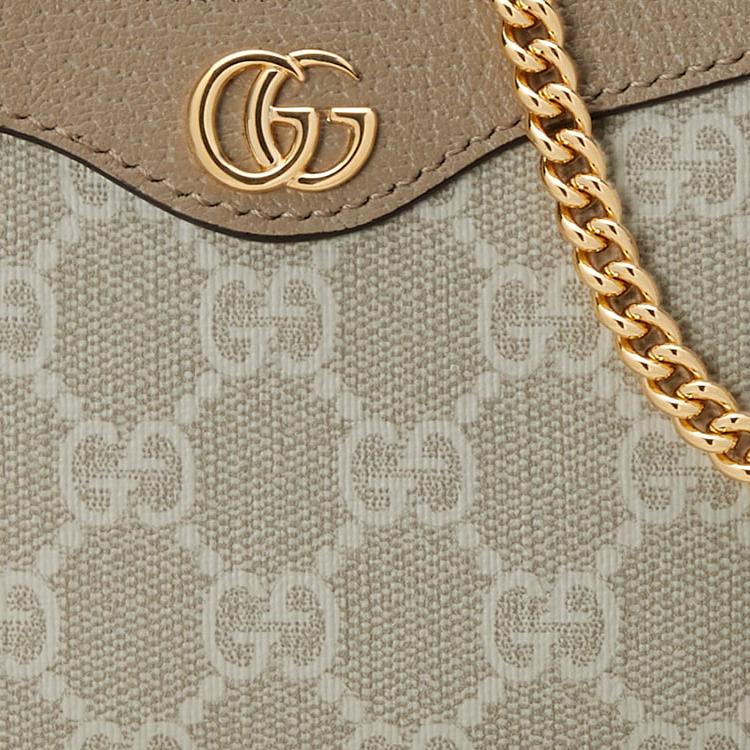 Gucci Ophidia Сумка-мини на молнии с логотипом Double G, холст и кожаная отделка, Женские сумки, Бежевый 764960-FACJT-9641