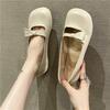 Fashion and Lightweight Retro Round Head Flat Bottom Shallow Mouth Single Shoes Women's 2025 New Summer One-pedal Soft-soled Mary Jane Shoes